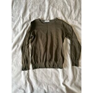 JJ Perfection Olive Green Crewneck Sweater Long Sleeve Pullover Knit Top US L